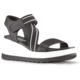 Cougar Hibiscus Leather Wedge Womans Sandals, Black, 11, Hibiscus-Black-11