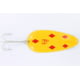 Dardevle Huskie Devle Hd Spoon 5 1/2in 3 1/4oz Yellow/Red Diamonds Brass Back