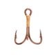 Eagle Claw 2x Double and Treble Hook Curved Point Regular Shank Bronze 50-Box Hooks 374F-4