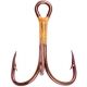 Eagle Claw 2x Double and Treble Hook Curved Point Regular Shank Bronze A-Pack Hooks 374A-1-0