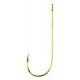Eagle Claw Aberdeen Hook Non-Offset Ringed Eye Light Wire Gold 100-Box Hooks
