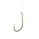 Eagle Claw Plain Shank Snelled Hook Offset Down Eye Medium Wire Double Line 7in Bronze