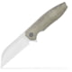EIKONIC Knife Company Karak 3.25" Folding Wharncliffe Plain Black PVD Nitro-V Blade 4" Green Canvas Micarta Handle