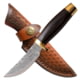 Elk Ridge Persian Fixed Blade Knife 3.5 in Damascus Steel Brown
