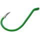Gamakatsu Octopus Hook Barbed Needle Point Ringed Eye Fluorescent Green Size 8 7 per Pack