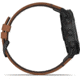 Garmin Fenix 6X Sapphire Multisport GPS Smartwatch, Black DLC w/Brown Leather Band, 010-02157-13