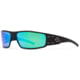 Gatorz Magnum Sunglasses Black Frame Brown Polarized w/Green Mirror Lens