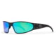 Gatorz Wraptor Sunglasses, Black Frame, Brown Polarized w/Green Mirror Lens, Polarized, WRABLK03P-G