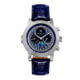 Heritor Automatic Legacy Leather-Band Watch w/Day/Date, Silver/Blue - Men's, HERHR9702