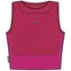 Icebreaker 125 ZoneKnit Cropped Bra-Tank Topo Lines - Women's Electron Pink/Tempo/Aop Large