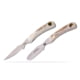 Knives of Alaska Muskrat/Cub Bear Combo Fixed Blade Knives 2.25in/2.75in Magnacut Stainless Steel Round Tip/Caping Blade Stag White/Brown