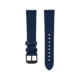 Marathon Cross Hatch 2-Piece Strap Italian Leather IP Black Buckle 20mm Royal Blue Extra Long