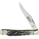 Marbles Black Stag Lockback Folding Knife 4.25" mirror finish stainless clip blade Black stag handle KA25 / MR474
