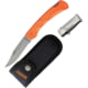 Marbles Grandfather Mountain Folding Knive Set 5in Closed Lockback 3.75in Matte Finish SS Clip Point Blade Orange Finger Grooved ABS Handle
