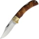 Marbles Large Lockback Burl Wood Folding Knife 3.5" satin finish stainless clip point blade Burl wood handle