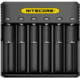 Nitecore Q6 Six Slot 2A Universal Li-ion/IMR Battery Charger 18650 16340 RCR123A 14500 18350 Black 6952506492589