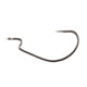 Owner Hooks Bass J Hook with Cutting Point Z Bend Worm Black Chrome Size 1 6 Per Pack