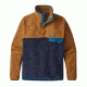 Patagonia Lightweight Synchilla Snap-T Pullover - Mens-Medium-Navy Blue/Bear Brown
