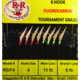 R&R Tackle R&R Fluorocarbon Sabiki Size 4 4 Hooks 10Lb/6Lb Red