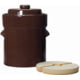 Roots & Harvest Traditional Style Water-Seal Crock Set 15L Fermentation Crock w/Lid & Weights Brown Large
