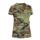 Rothco WoMen's Long Length Camo V-Neck T-Shirt Woodland Camo Extra Small landCamo-XS