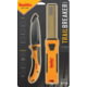 Smith's Sharpeners Trail Breaker Linerlock Combo 4.5in Closed 3.5in Black 420 SS Blade Gray And Yellow Tpe Handle Pocket Clip Thumb Stud Gray and