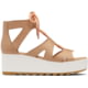 Sorel Cameron Flatform Lace Wedge Sandals Leather - Women's Honest Beige/Gum 17 9.5 US