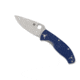 Spyderco Tenacious Folding Knife, 3.39 in, Silver Plain Blade, Blue G-10 Handle, C122PBL