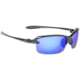 Strike King Plus Sabine Sunglasses Shiny Black Frame Multi Layer Blue Mirror Gray Base Lens