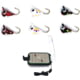 Vexan 6-Pack Tungsten Ice Fishing Jigs w/Small Jig Box Red/White/Black Wonderbread/Gray/Clear 0.8g GlowMCWB16HK SJB
