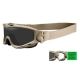 Wiley X Spear Goggle - APEL Approved 2 Lens - Smoke GreyClear / Tan Frame