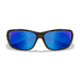 Wiley X WX Gravity Sunglasses, Black Crystal Frame, Captivate Pol Blue Mirror Lenses, CCGRA19
