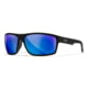 Wiley X WX Peak Sunglasses Matte Black Frame Peak XL Captivate Pol Blue Mirror Lens