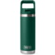 Yeti Rambler 18 oz Water Bottle w/Straw Cap Black Forest Green