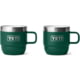 Yeti Rambler 6 oz Stackable Mugs w/Durasip Ceramic Lining - 2 Pack Black Forest Green