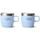 Yeti Rambler 6 oz Stackable Mugs w/Durasip Ceramic Lining - 2 Pack Big Sky Blue