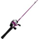 Zebco 33 Spincast Reel and Rod Combo 6ft 2-PC Durable Fiberglass Pole QuickSet Anti-Reverse Reel w/ Bite Alert Pink