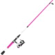 Zebco Roam Spinning Reel and Rod Combo 6ft 2-PC Fiberglass Pole Split ComfortGrip Handle Soft-Touch Handle Knob SZ 20 Reel Pink