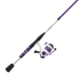 Zebco Roam Spinning Reel and Rod Combo 6ft 2-PC Fiberglass Pole Split ComfortGrip Handle Soft-Touch Handle Knob SZ 20 Reel Purple