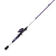 Zebco Roam Baitcast Reel and Rod Combo 6ft 6in 2-PC Fiberglass Pole w/ Split-Grip MaxTac Handle Lightweight Graphite Frame RH Retrieve Purple