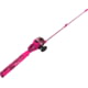 Zebco Kids Splash Floating Spincast Reel and Rod Combo 29in 1-PC Pole SZ 20 Reel RH Retrieve Pre-Spooled w/ 6lb Cajun Line Pink