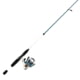 Zebco Custom-Z Spinning Reel and Rod Combo 6ft 6in 2-PC Telescopic Rod Medium Moderate-Fast SZ 30 Reel 14-PC Strike King Tackle Kit Blue/White