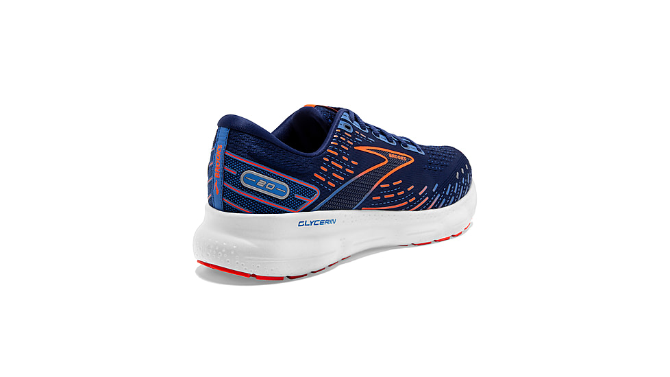 Brooks Glycerin 20 Running Shoes - Mens, Medium, Blue Depths/Palace Blue/Orange, 12.0, 1103821D444.120