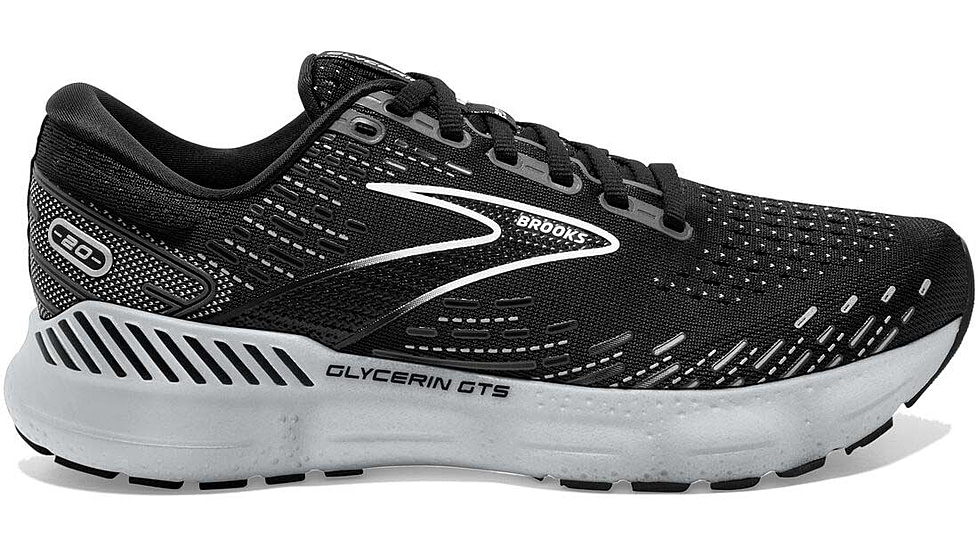 Brooks Glycerin GTS 20 Running Shoes - Mens, Medium, Black/White/Alloy, 11.5, 1103831D059.115
