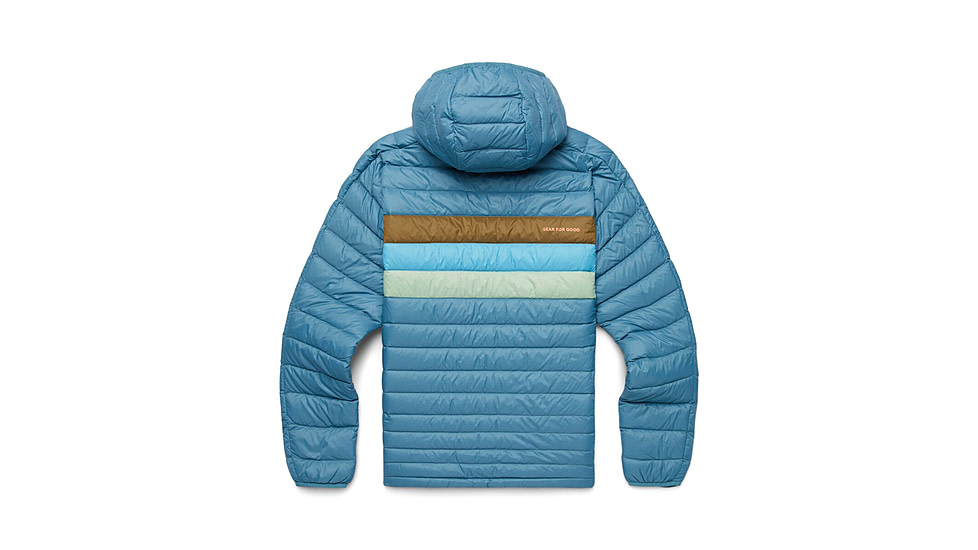 Cotopaxi Fuego Down Hooded Jacket - Mens, Blue Spruce Stripes, Large, FDJ-F23-BLSPC-M-L