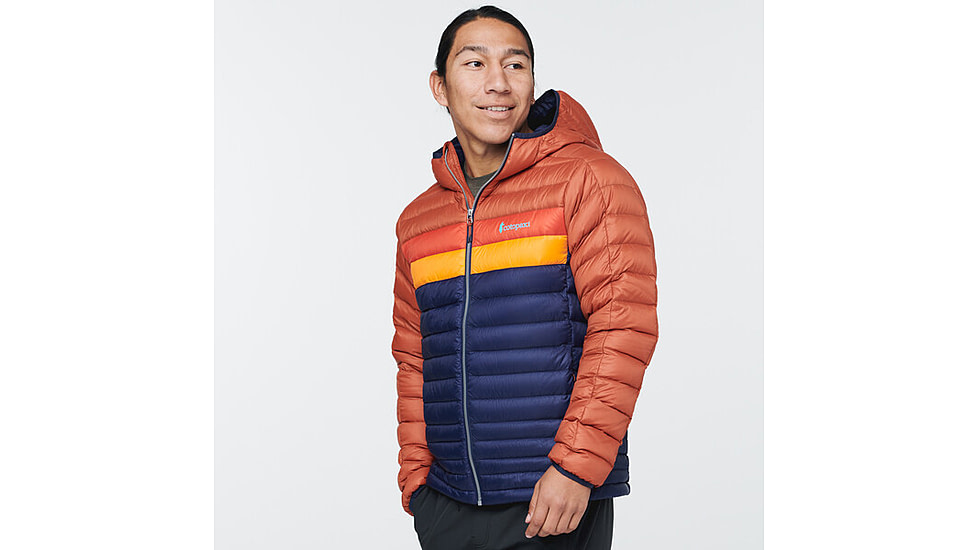 Cotopaxi Fuego Down Hooded Jacket - Mens, Spice &amp; Maritime, Extra Large, FDJ-S22-SPMTM-M-XL