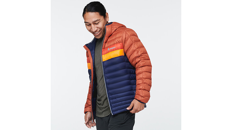 Cotopaxi Fuego Down Hooded Jacket - Mens, Spice &amp; Maritime, Extra Large, FDJ-S22-SPMTM-M-XL