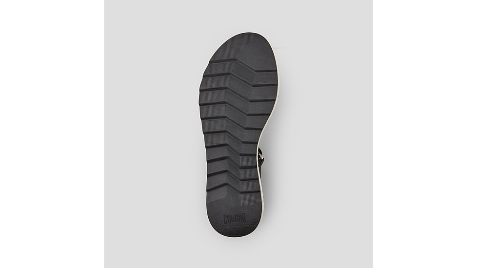 Cougar Hibiscus Leather Wedge Womans Sandals, Black, 10, Hibiscus-Black-10