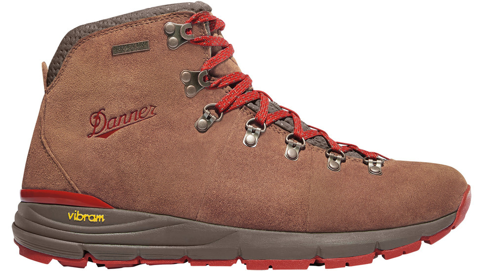 Danner Mountain 600 Hiking Boot - Men's-Brown/Red-Wide-10