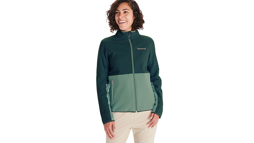 Marmot Rocklin Full Zip Jacket - Womens, Dark Jungle/Frosty Green, Medium, M12402-23226-M
